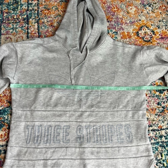 Adidas Three Stripes Gray Hoodie - Picture 7 of 9